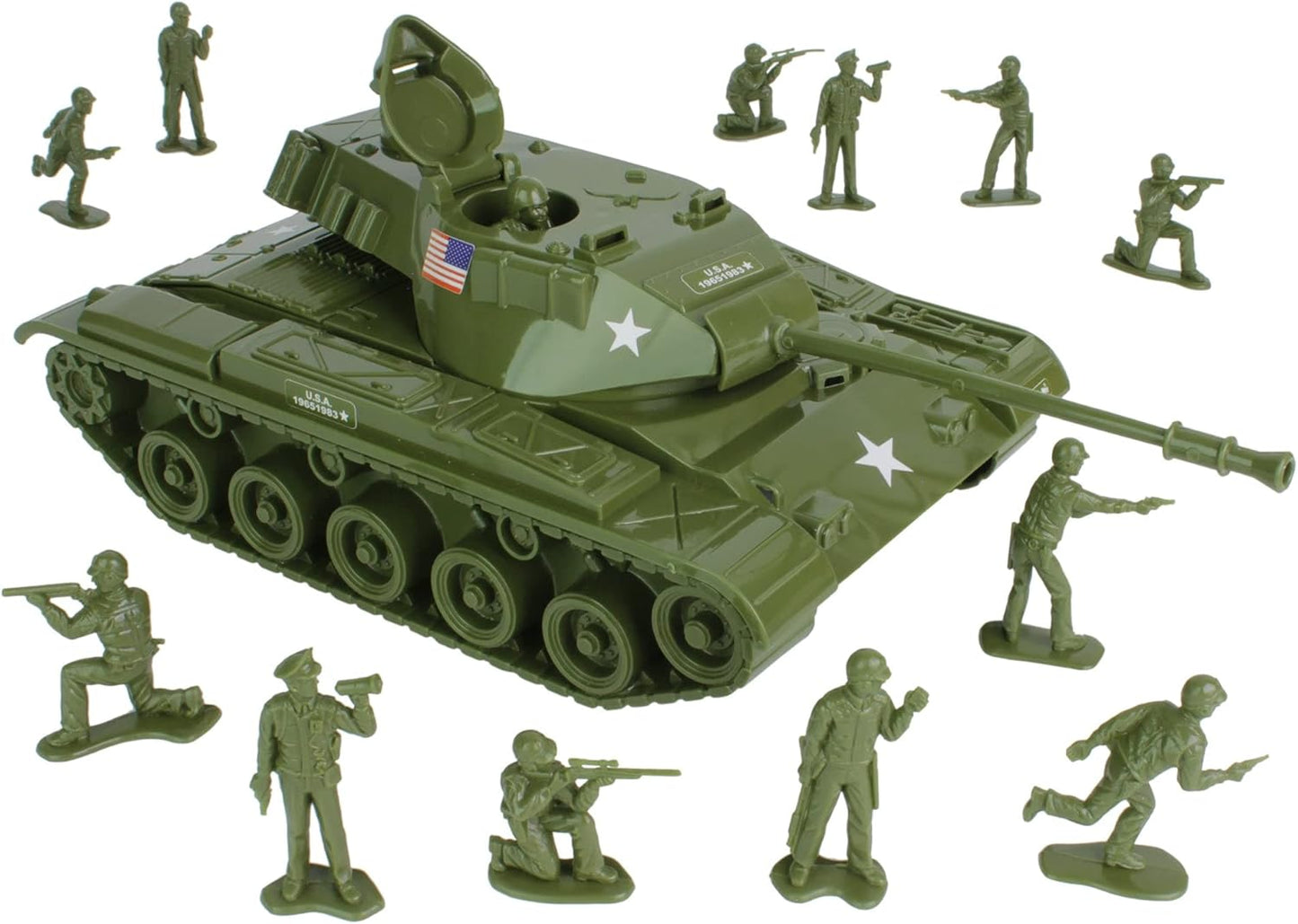 Walker Bulldog Tank Playset- OD Green 13pcs