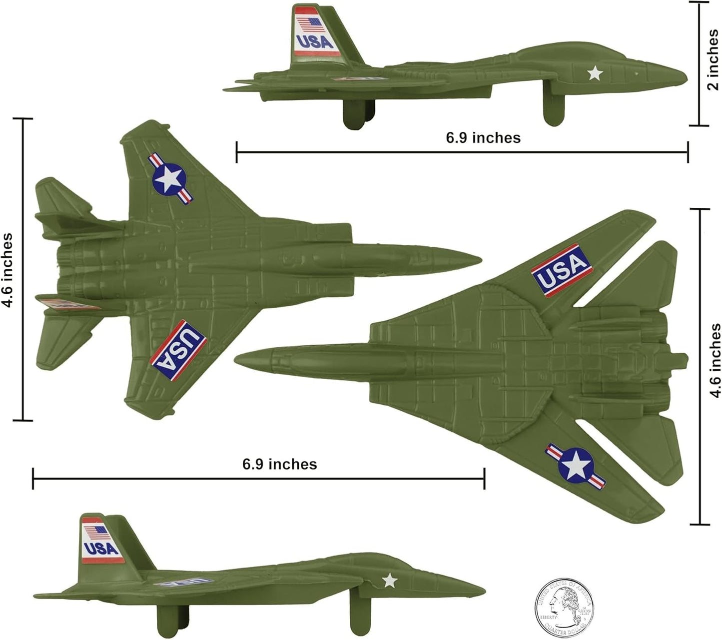 Fighter Jets - 4pcs OD Green