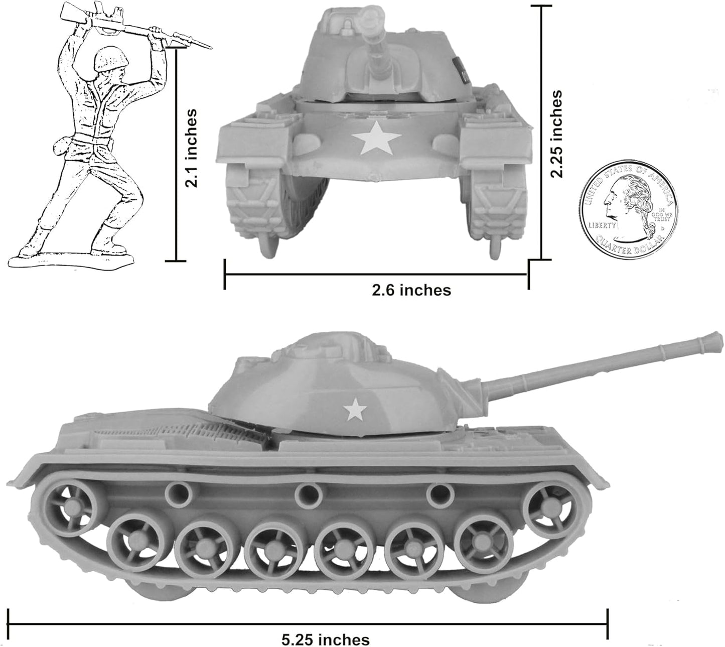 Patton Tanks 3pcs