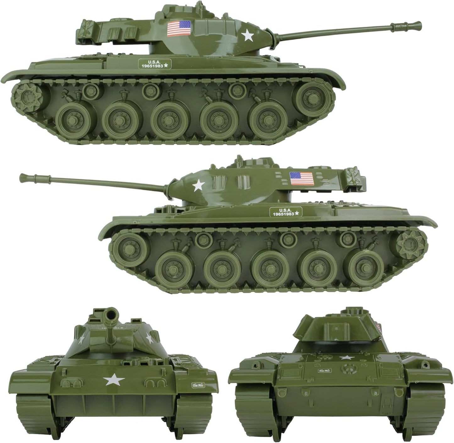 Walker Bulldog Tank Playset- OD Green 13pcs