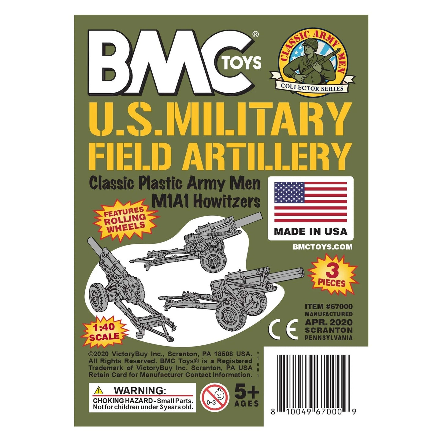 Classic Marx US Artillery 3pcs OD Green