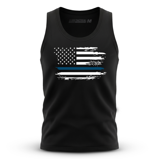 Distressed Flag Blue Line