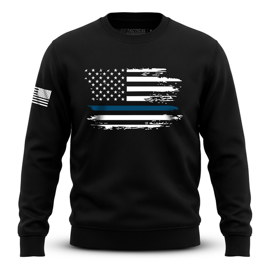 Distressed Flag Blue Line