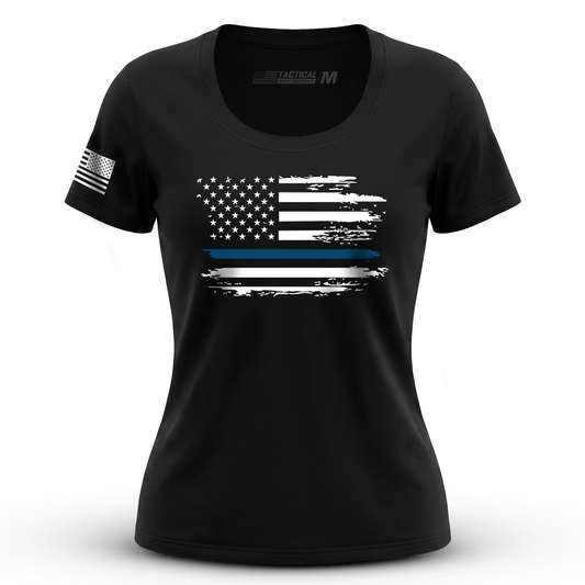 Distressed Flag Blue Line