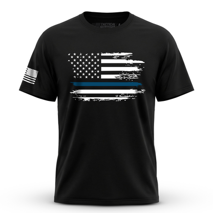Distressed Flag Blue Line