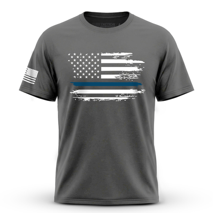 Distressed Flag Blue Line