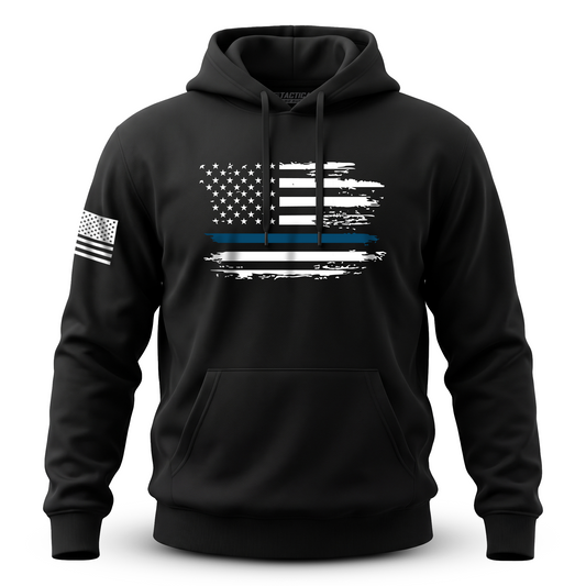 Distressed Flag Blue Line