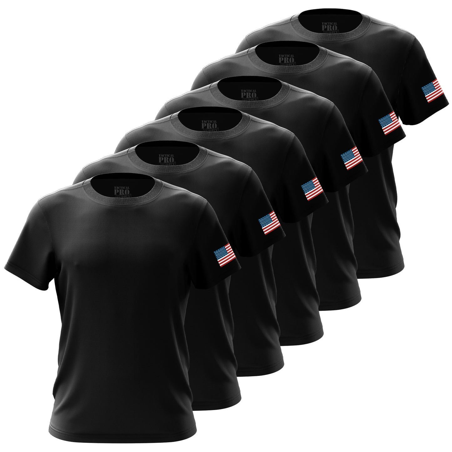 TPS - Black - RWB Flag - Men's Shirt Bundle - 6 Pack