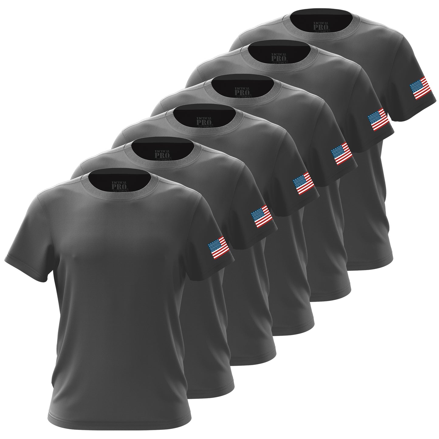 TPS - Gunmetal Gray - RWB Flag - Men's Shirt Bundle - 6 Pack