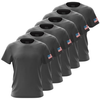 TPS - Gunmetal Gray - RWB Flag - Men's Shirt Bundle - 6 Pack