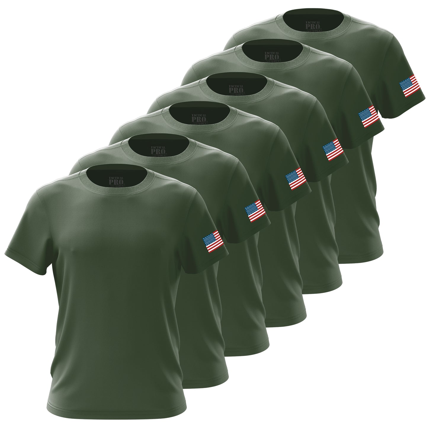 TPS - Army Green - RWB Flag - Men's Shirt Bundle - 6 Pack