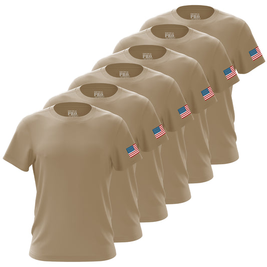 TPS - Dessert Khaki - RWB Flag - Men's Shirt Bundle - 6 Pack