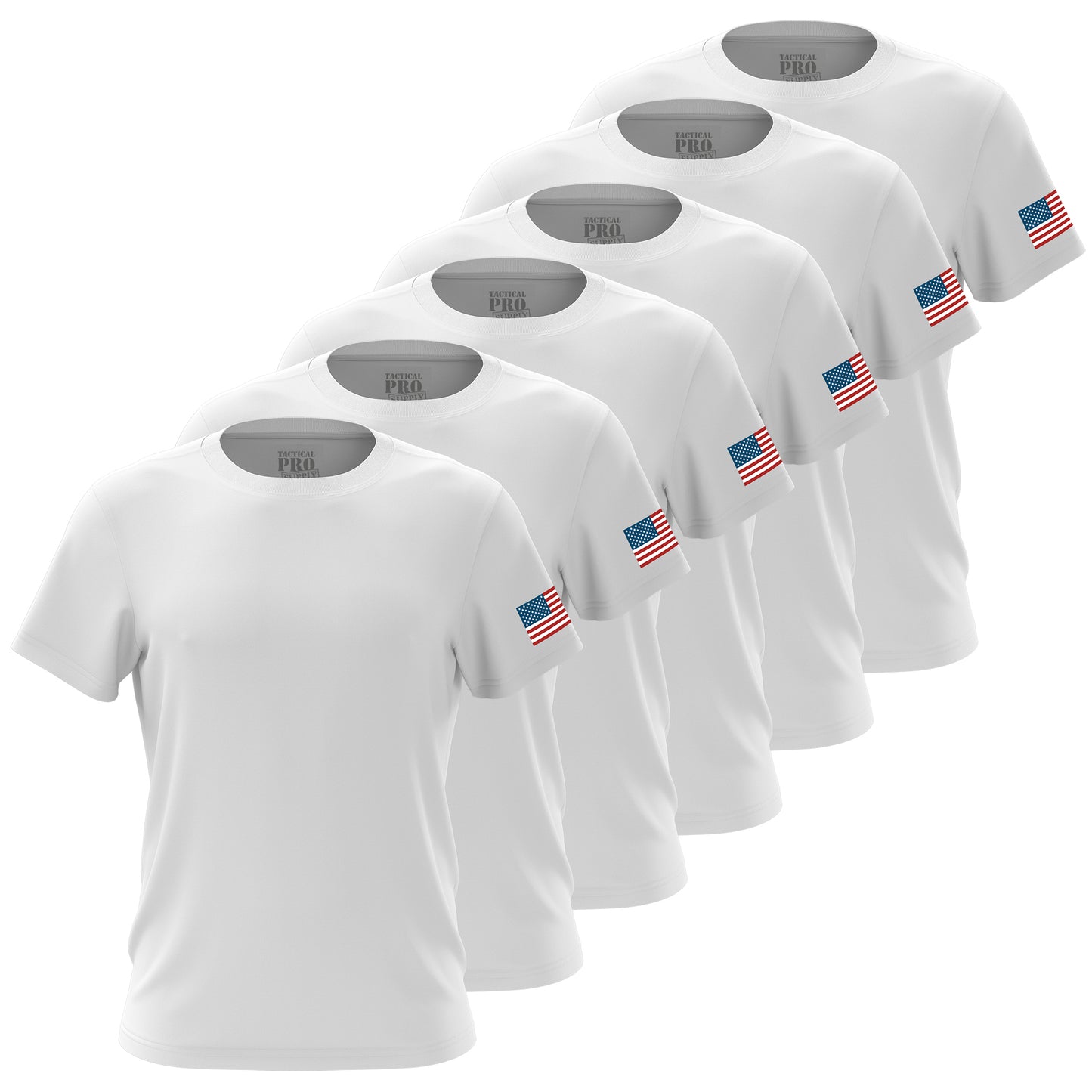 TPS - White - RWB Flag - Men's Shirt Bundle - 6 Pack